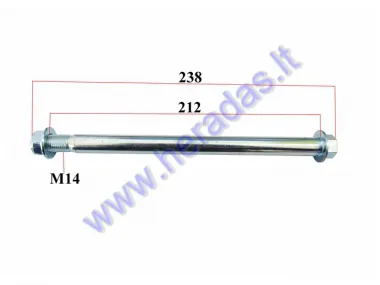 FRONT WHEEL AXLE FOR MOTORCYCLE Lengh L225mm D15 M14