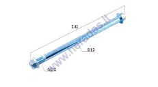 Motorcycle wheel axle. Length L230mm, Diameter 12, Thread M12