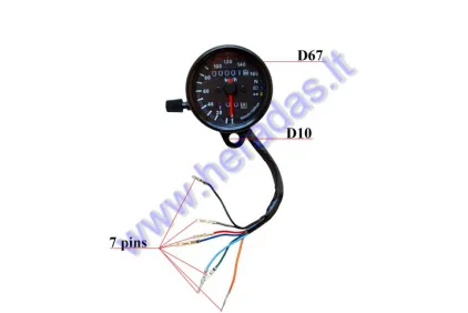 Motociklo spidometras, odometras, kelionės skaitiklis, neutralaus bėgio. šviesų ,posūkių  indikacija