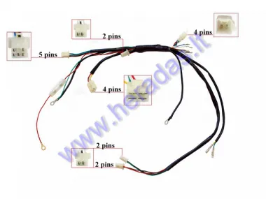 Motociklo su elektriniu starteriu instaliacijos laidai 110-125cc