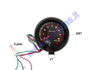 Motorcycle tachometer with variable maximum speed indication