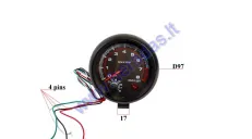 Motociklo tachometras su keičiama  maksimalių apsukų   indikacija