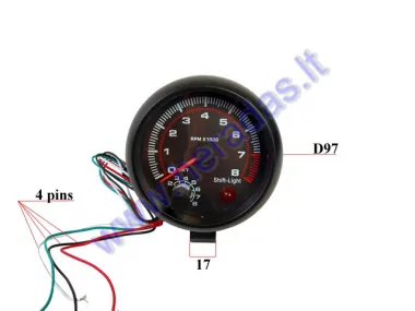 Motorcycle tachometer with variable maximum speed indication