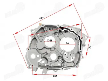 CRANKCASE right SIDE FOR MOTOCYCLE AIR-COOLED 200-250 CC ENGINE TYPE 165FMM FOR MOTOLAND MTL250 SHINERAY YXIANG