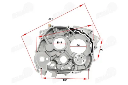 CRANKCASE right SIDE FOR MOTOCYCLE AIR-COOLED 200-250 CC ENGINE TYPE 165FMM FOR MOTOLAND MTL250 SHINERAY YXIANG
