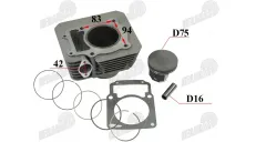 Motociklo variklio cilindro komplektas 175FMN TINKA CHAMPION 300 CH300