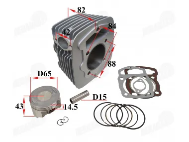 CYLINDER PISTON SET  D65 air 230- 250cc CBF35 , MTL250. MOTOLAND ,YINXIANGSHINERAY ENGINE TYPE 165FMM . CYLINDER, PISTON ,RINGS CBF35127, CBF35040