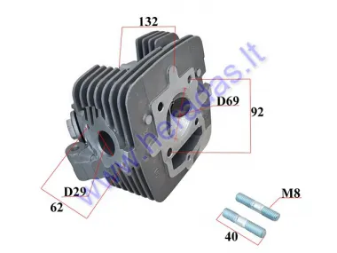 Motociklo variklio galvutė oras 250cc MTL250 MOTOLAND YINXIANG SHINERAY var. tipas 169FMM D69