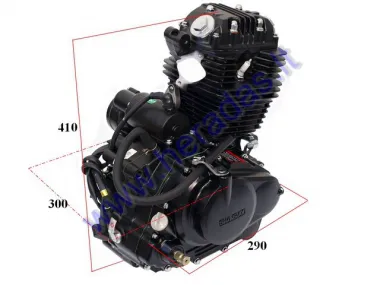 Motociklo variklis 150cc  5 bėgiai  + N aušinamas oru, elektrinis,kojinis starteris Gamintojas SHINERAY 162fmj