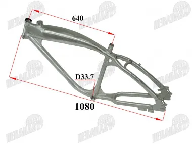Motorinio dviračio aliuminis rėmas 26col ratui. Kuro bakas 3.4l