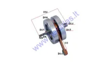 Crankshaft for 50cc motorized bicycle 2-stroke engine D38