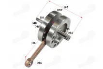 Crankshaft of motorized bicycle for engine Avenger 85