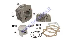 Motorcycle cylinder, piston, head set D50 100cc