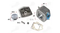 Cylinder+piston of motorized bicycle for Avenger 85 engine