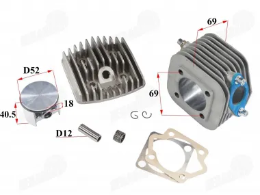 Cylinder+piston of motorized bicycle for Avenger 85 engine