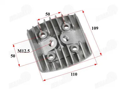 Cylinder head for 100cc motorized bicycle 2T 2 spark plug engine