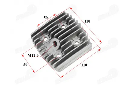 Cylinder head for 100cc motorized bicycle 2-stroke engine