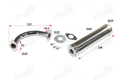 Muffler for motorized bicycle Avenger 85