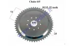 Motorinio dviračio galinė žvaigždutė 52 dantų D215