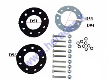 Motorinio dviračio galinės žvaigždutės priveržimo plokštelė su  guma  komplektas 50-80cc
