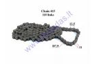 Chain for 50-80cc motorized bicycle-moped roller7,9 L140cc chain type 415