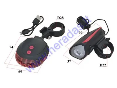 LED headlight for motorized bicycle