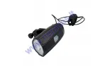 Motorinio dviračio priekinis LED žibintas su garsiniu signalu. Įkraunamas USB 1200mAh įkraunamas akumuliatorius.