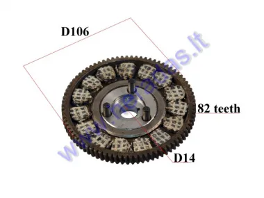 Clutch gear for motorized bicycle