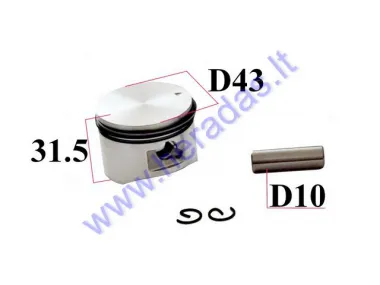 PISTON SET FOR 4-STROKE MOTORIZED BICYCLE ENGINES 50cc