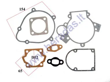 Engine gasket set for motorized bicycle