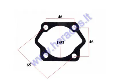 Gasket for motorized bicycle cylinder 50cc