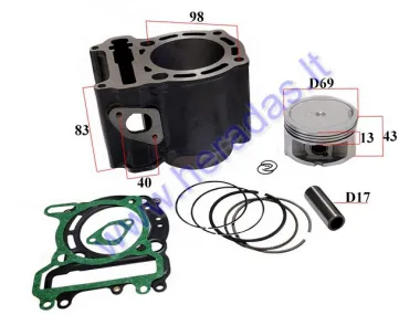 Cylinder and piston set for Yamaha Linhai 250cc D69 YP260 257 YP250 VOG 260CC Linhai QianJiang Keeway ATV UTV BUYANG Scooter analog MOT250002