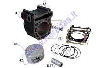 Motorolerio cilindras ,stūmoklis kompl. Yamaha Linhai 250cc D70 YP260 257 YP250 VOG 260CC Linhai QianJiang Keeway ATV UTV BUYANG Scooter analogas MOT250007
