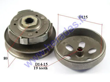 Variator, clutch with pulleys for scooter