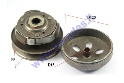 Motorolerio galinis variatoriaus , sankaba su lėkštėmis GY6 125-150-200CC