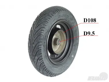 Front tire with rim for electric tricycle 3.00-8 suitable for PRAKTIK1 ECO, PRAKTIK2 ECO