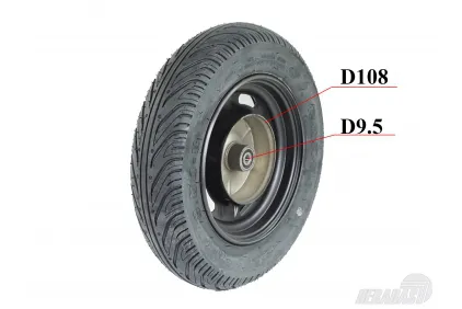 Front tire with rim for electric tricycle 3.00-8 suitable for PRAKTIK1 ECO, PRAKTIK2 ECO Front tire with rim for electric tricycle 3.00-8 suitable for PRAKTIK1 ECO, PRAKTIK2 ECO