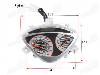 Speedometer with fuel display, odometer for scooter fits FLASH50, RUBI50