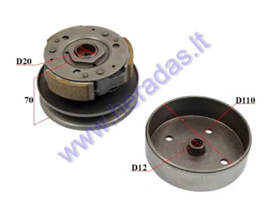 Clutch pulley assembly for scooter 2T 50-80cc Morini, Suzuki katana,TGB Inside 110mm