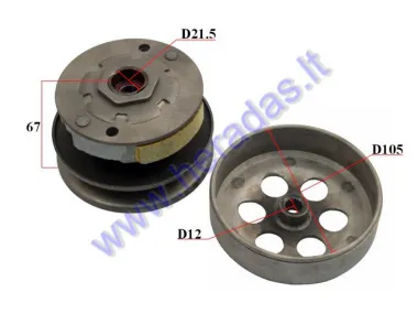 Clutch pulley assembly for scooter 50-80cc Minarelli  Yamaha, Aprilia, Malaguti,MBK