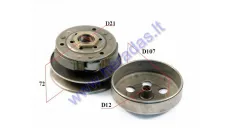 Variator clutch with pulleys for scooter