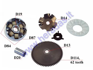 Motorolerio variatorius 50cc GY6 8,5gr 4T