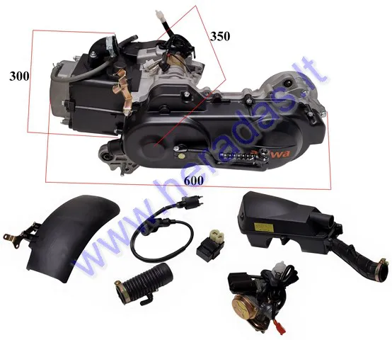 Four stroke scooter engine GY6 80cc type 139QMB Cover 40cm short