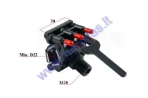 Neįgaliojo vežimėlio trauktuvo  užkabinimo mechanizmas