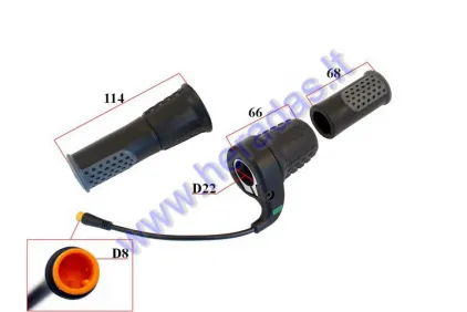 Throttle for wheelchair trailer