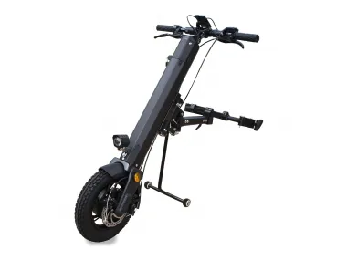 WHEELCHAIR TRAILER 12 INCH WHEEL, 36V 350W. 13 AH BATTERY. DESIGNED TO TURN MANUAL WHEELCHAIRS INTO SELF-PROPELLED ONES.