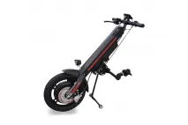 Wheelchair trailer 16 inch wheel, 48V 800W. 12 Ah battery. Designed to turn hand driven wheelchairs into self-propelled wheelchairs