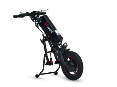 Neįgaliojo vežimėlio treileris, trauktuvas 36V 350w. 11.4 Ah baterija,12 colių ratasSkirtas rankomis varomus neįgaliųjų vežimėlius paversti savaeigiais.