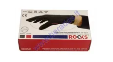 Nitrile non-slip gloves ROOKS Garage Size XL 100pcs Resistant to greases, thinners, chemicals strength class TYP 05