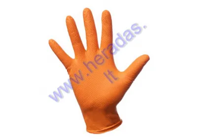 Nitrile non-slip gloves ROOKS STRONG Size M,L,XL. M-100pcs, L,XL-90pcs , orange